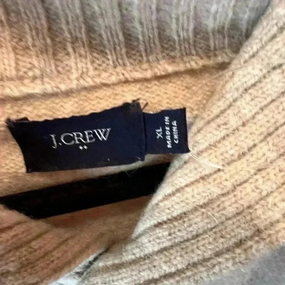 J Crew NWT marled lambs wool shawl collar sweater XL - Picture 2 of 5